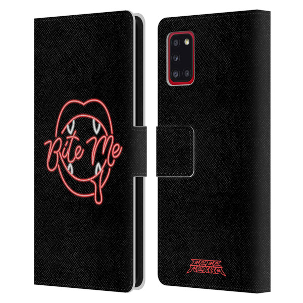 Bebe Rexha Key Art Neon Bite Me Leather Book Wallet Case Cover For Samsung Galaxy A31 (2020)