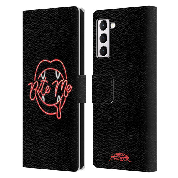 Bebe Rexha Key Art Neon Bite Me Leather Book Wallet Case Cover For Samsung Galaxy S21+ 5G