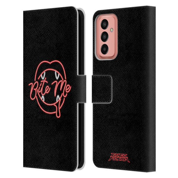 Bebe Rexha Key Art Neon Bite Me Leather Book Wallet Case Cover For Samsung Galaxy M13 (2022)