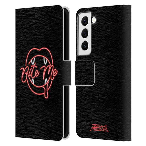 Bebe Rexha Key Art Neon Bite Me Leather Book Wallet Case Cover For Samsung Galaxy S22 5G