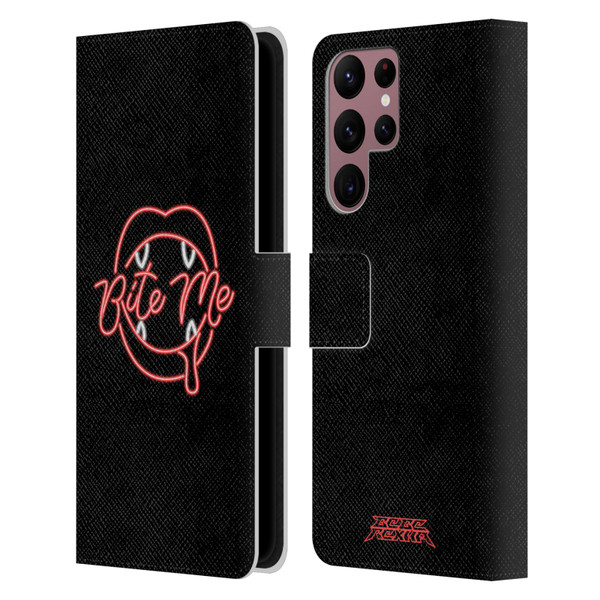 Bebe Rexha Key Art Neon Bite Me Leather Book Wallet Case Cover For Samsung Galaxy S22 Ultra 5G