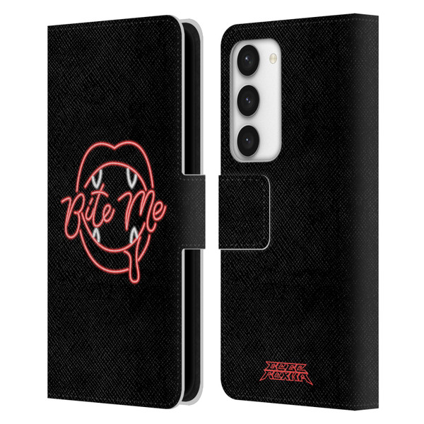 Bebe Rexha Key Art Neon Bite Me Leather Book Wallet Case Cover For Samsung Galaxy S23 5G