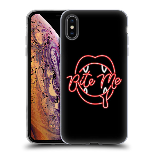 Bebe Rexha Key Art Neon Bite Me Soft Gel Case for Apple iPhone XS Max