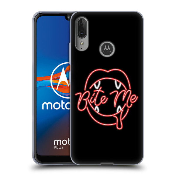 Bebe Rexha Key Art Neon Bite Me Soft Gel Case for Motorola Moto E6 Plus