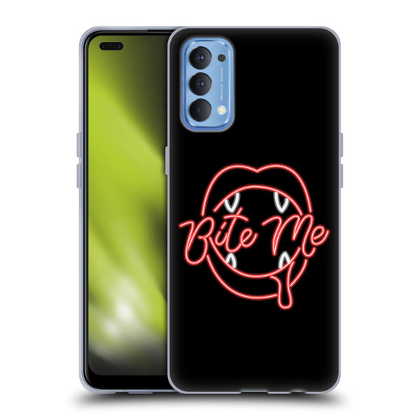 Bebe Rexha Key Art Neon Bite Me Soft Gel Case for OPPO Reno 4 5G