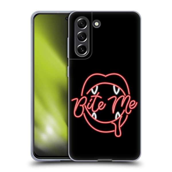 Bebe Rexha Key Art Neon Bite Me Soft Gel Case for Samsung Galaxy S21 FE 5G