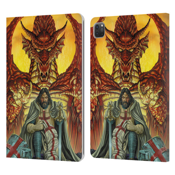 Ed Beard Jr Dragon Friendship Knight Templar Leather Book Wallet Case Cover For Apple iPad Pro 11 2020 / 2021 / 2022