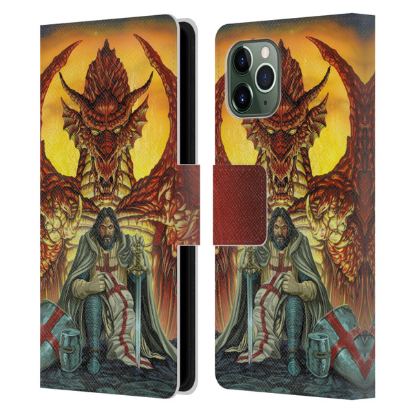 Ed Beard Jr Dragon Friendship Knight Templar Leather Book Wallet Case Cover For Apple iPhone 11 Pro
