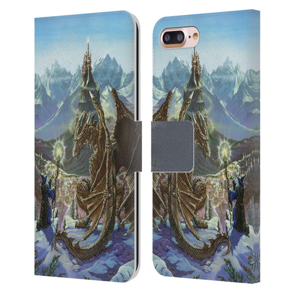 Ed Beard Jr Dragon Friendship Encounter Leather Book Wallet Case Cover For Apple iPhone 7 Plus / iPhone 8 Plus