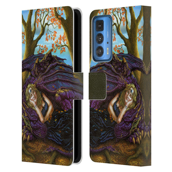 Ed Beard Jr Dragon Friendship Escape To The Land Of Nod Leather Book Wallet Case Cover For Motorola Edge 20 Pro
