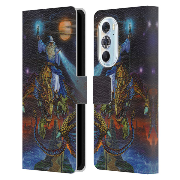 Ed Beard Jr Dragon Friendship Twilight Tempest Leather Book Wallet Case Cover For Motorola Edge X30