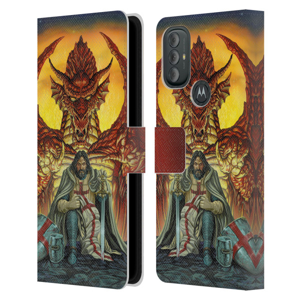 Ed Beard Jr Dragon Friendship Knight Templar Leather Book Wallet Case Cover For Motorola Moto G10 / Moto G20 / Moto G30