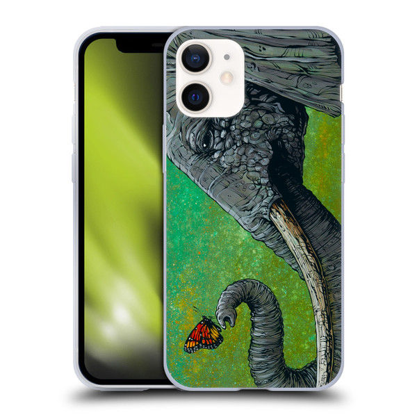 David Lozeau Colourful Grunge The Elephant Soft Gel Case for Apple iPhone 12 Mini