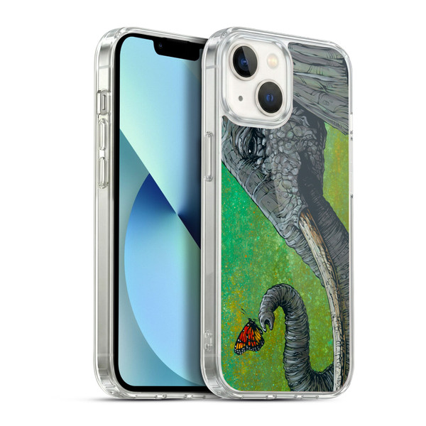 David Lozeau Colourful Grunge The Elephant Soft Gel Case for Apple iPhone 13