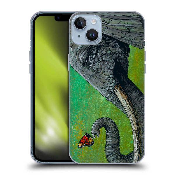David Lozeau Colourful Grunge The Elephant Soft Gel Case for Apple iPhone 14 Plus