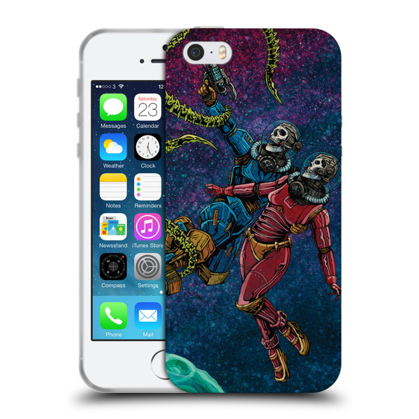 David Lozeau Colourful Grunge Astronaut Space Couple Love Soft Gel Case for Apple iPhone 5 / 5s / iPhone SE 2016
