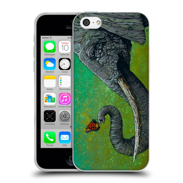 David Lozeau Colourful Grunge The Elephant Soft Gel Case for Apple iPhone 5c