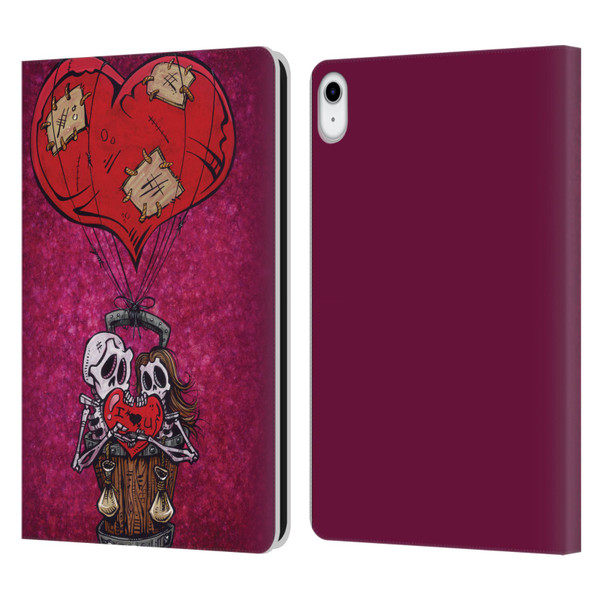 David Lozeau Colourful Grunge Day Of The Dead Leather Book Wallet Case Cover For Apple iPad 10.9 (2022)