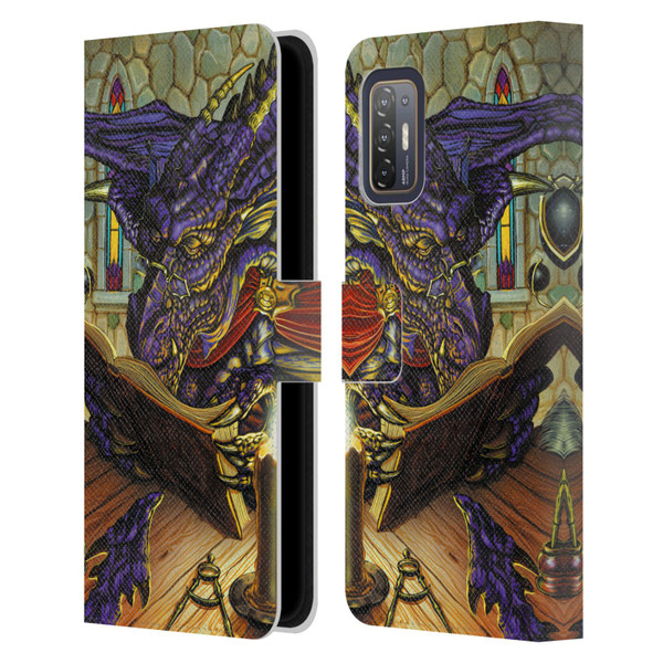 Ed Beard Jr Dragons A Good Book Leather Book Wallet Case Cover For HTC Desire 21 Pro 5G