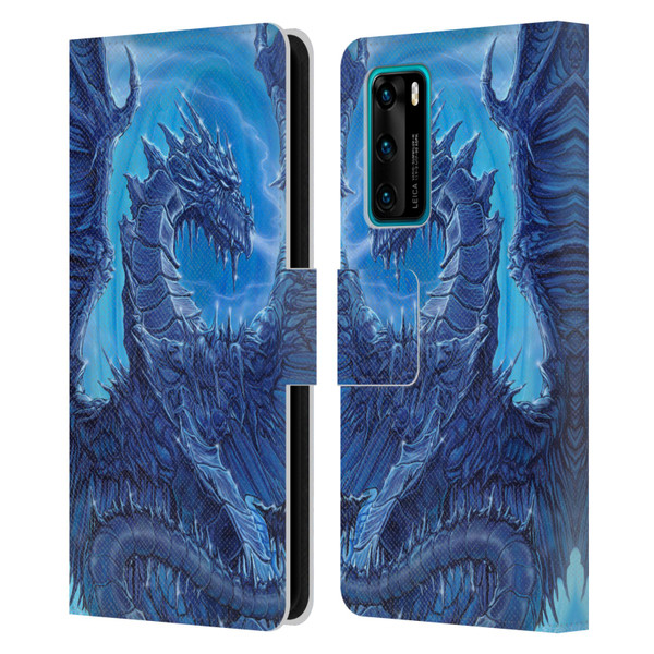Ed Beard Jr Dragons Glacier Leather Book Wallet Case Cover For Huawei P40 5G