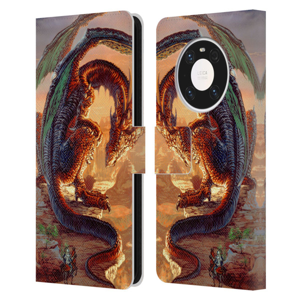 Ed Beard Jr Dragons Bravery Misplaced Leather Book Wallet Case Cover For Huawei Mate 40 Pro 5G