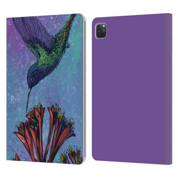 David Lozeau Colourful Grunge The Hummingbird Leather Book Wallet Case Cover For Apple iPad Pro 11 2020 / 2021 / 2022