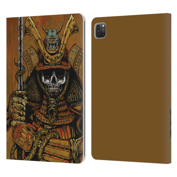 David Lozeau Colourful Grunge Samurai Leather Book Wallet Case Cover For Apple iPad Pro 11 2020 / 2021 / 2022