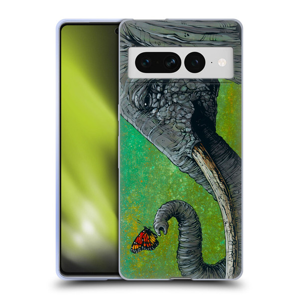 David Lozeau Colourful Grunge The Elephant Soft Gel Case for Google Pixel 7 Pro