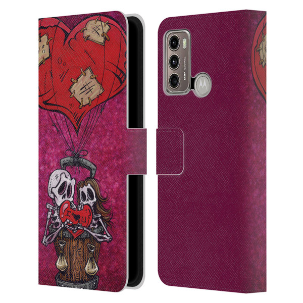 David Lozeau Colourful Grunge Day Of The Dead Leather Book Wallet Case Cover For Motorola Moto G60 / Moto G40 Fusion