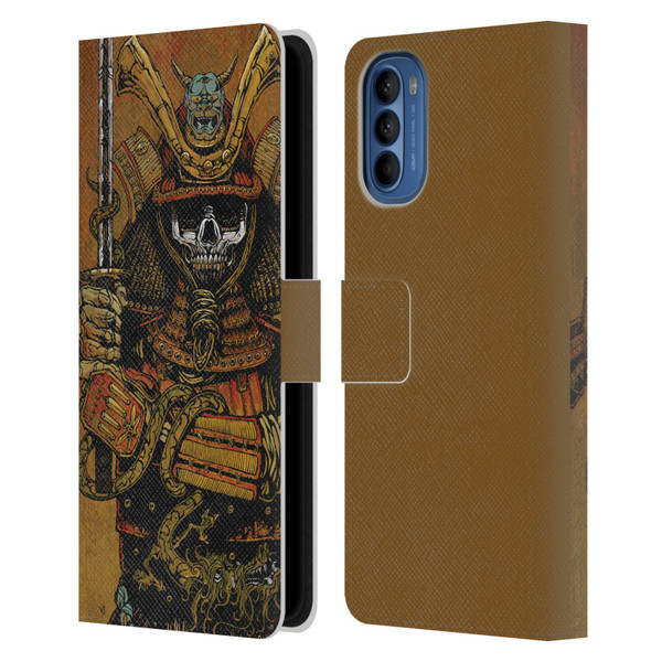 David Lozeau Colourful Grunge Samurai Leather Book Wallet Case Cover For Motorola Moto G41