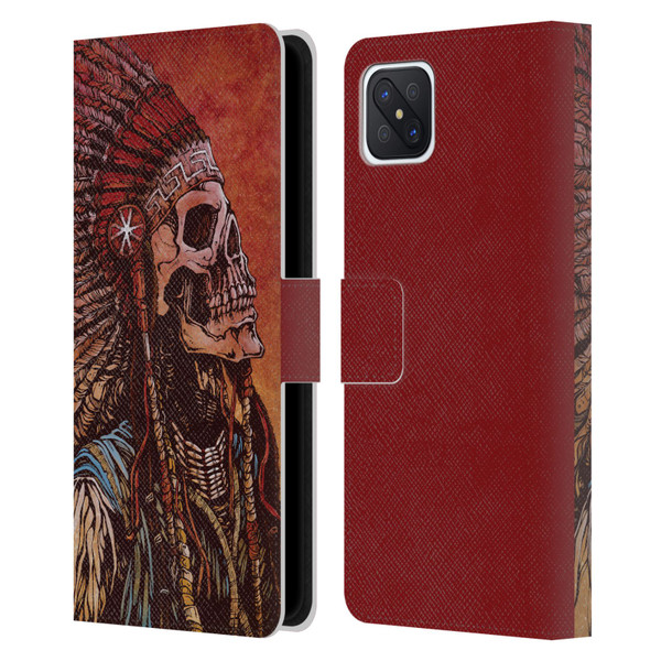 David Lozeau Colourful Grunge Native American Leather Book Wallet Case Cover For OPPO Reno4 Z 5G