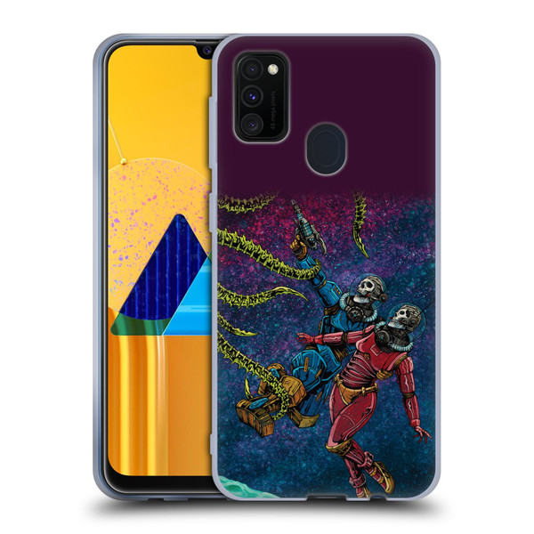 David Lozeau Colourful Grunge Astronaut Space Couple Love Soft Gel Case for Samsung Galaxy M30s (2019)/M21 (2020)