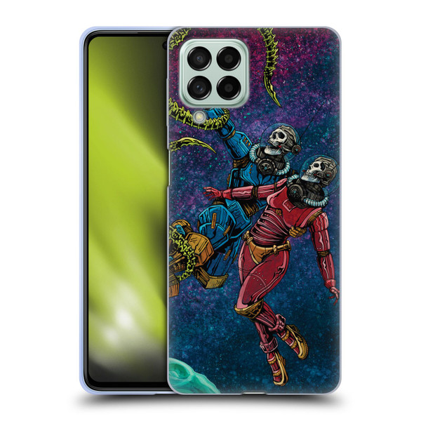 David Lozeau Colourful Grunge Astronaut Space Couple Love Soft Gel Case for Samsung Galaxy M53 (2022)