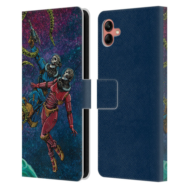 David Lozeau Colourful Grunge Astronaut Space Couple Love Leather Book Wallet Case Cover For Samsung Galaxy A04 (2022)