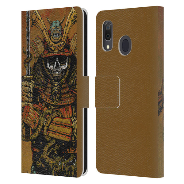 David Lozeau Colourful Grunge Samurai Leather Book Wallet Case Cover For Samsung Galaxy A33 5G (2022)