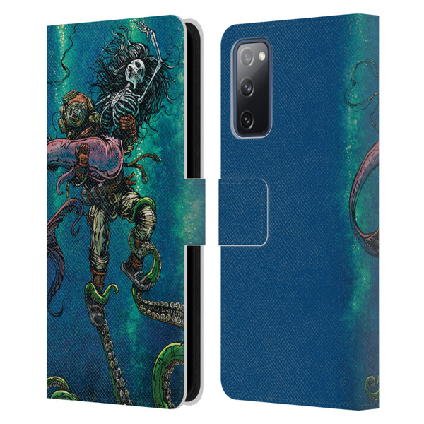 David Lozeau Colourful Grunge Diver And Mermaid Leather Book Wallet Case Cover For Samsung Galaxy S20 FE / 5G