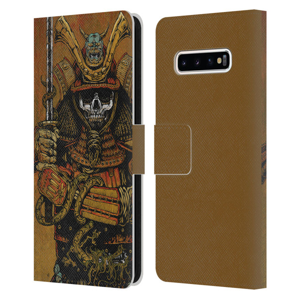 David Lozeau Colourful Grunge Samurai Leather Book Wallet Case Cover For Samsung Galaxy S10+ / S10 Plus