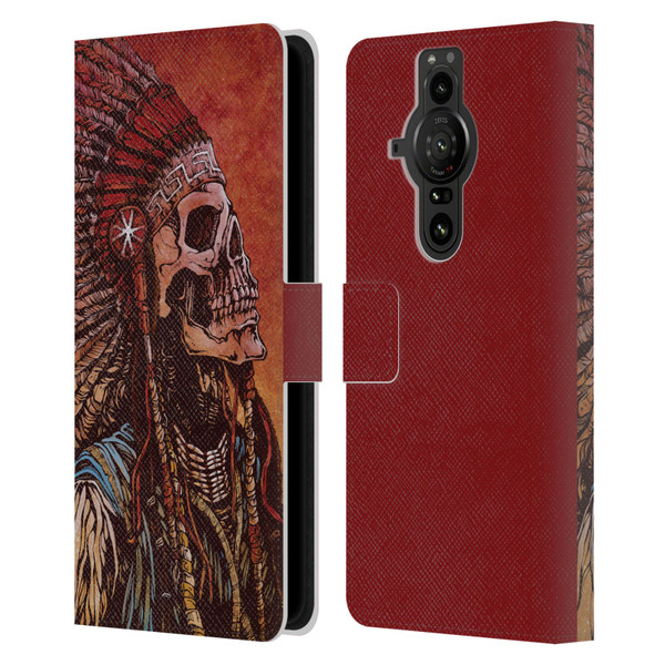 David Lozeau Colourful Grunge Native American Leather Book Wallet Case Cover For Sony Xperia Pro-I