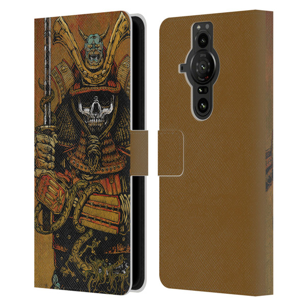 David Lozeau Colourful Grunge Samurai Leather Book Wallet Case Cover For Sony Xperia Pro-I