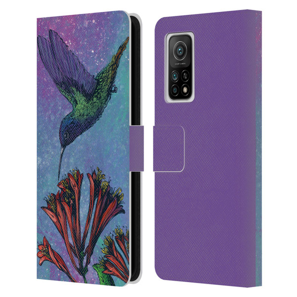 David Lozeau Colourful Grunge The Hummingbird Leather Book Wallet Case Cover For Xiaomi Mi 10T 5G