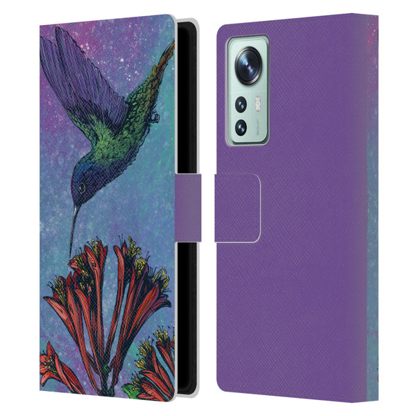 David Lozeau Colourful Grunge The Hummingbird Leather Book Wallet Case Cover For Xiaomi 12