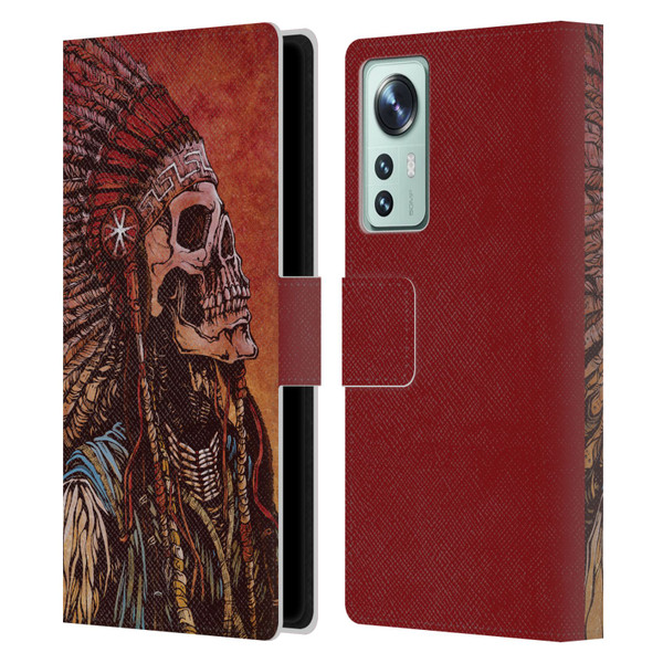 David Lozeau Colourful Grunge Native American Leather Book Wallet Case Cover For Xiaomi 12