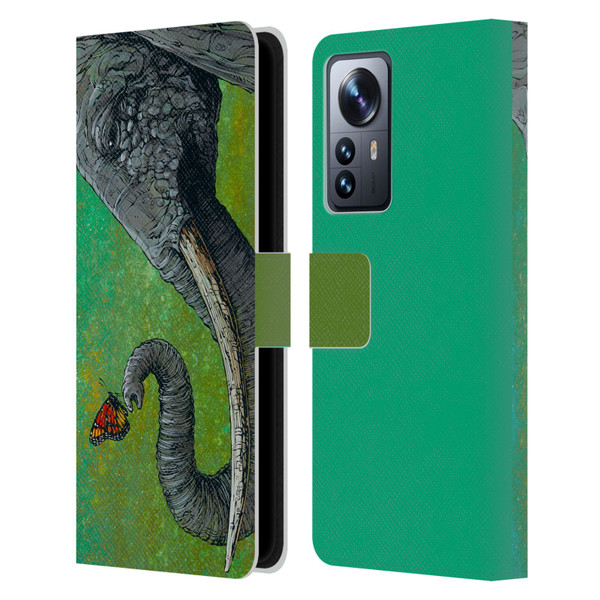 David Lozeau Colourful Grunge The Elephant Leather Book Wallet Case Cover For Xiaomi 12 Pro