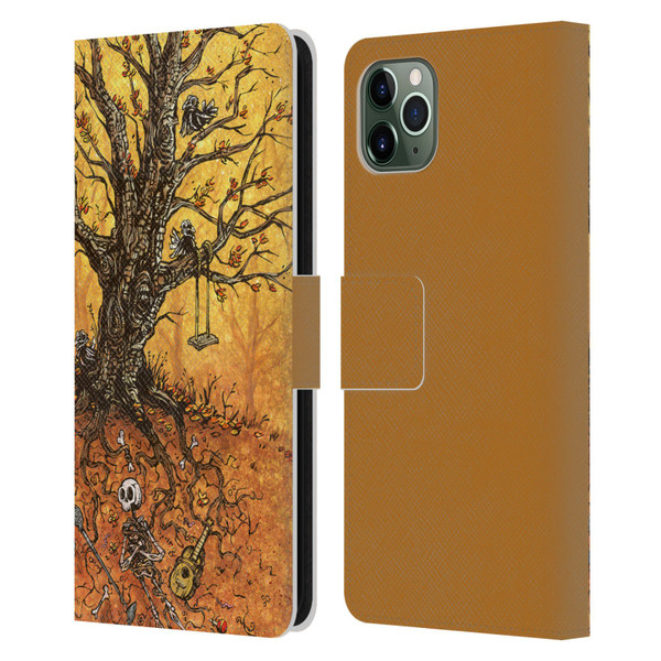 David Lozeau Colourful Art Tree Of Life Leather Book Wallet Case Cover For Apple iPhone 11 Pro Max