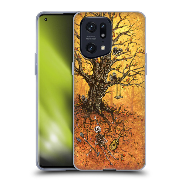 David Lozeau Colourful Art Tree Of Life Soft Gel Case for OPPO Find X5 Pro