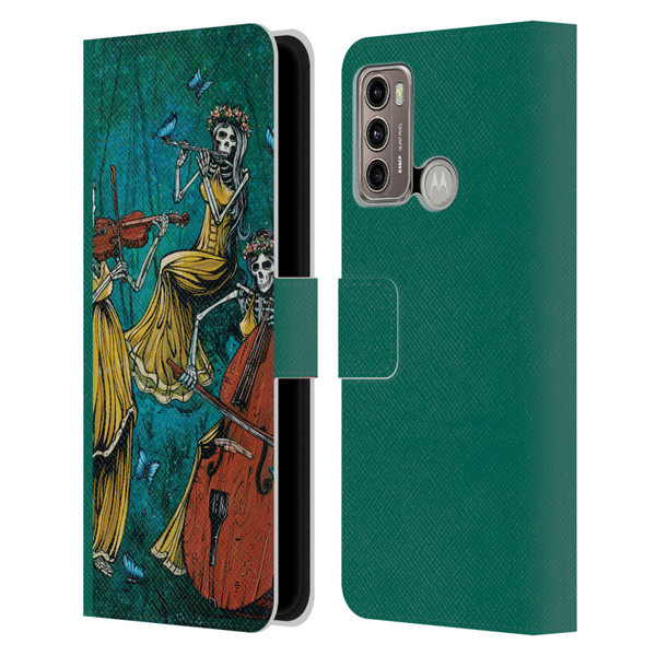 David Lozeau Colourful Art Three Female Leather Book Wallet Case Cover For Motorola Moto G60 / Moto G40 Fusion