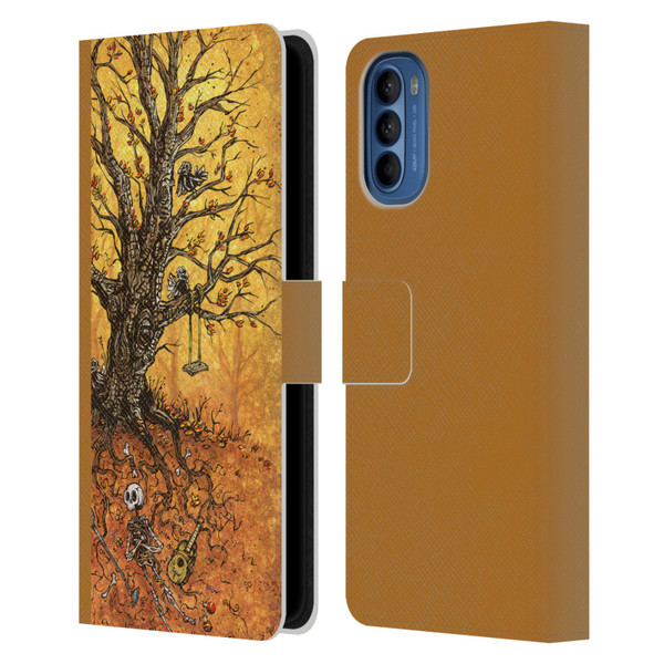 David Lozeau Colourful Art Tree Of Life Leather Book Wallet Case Cover For Motorola Moto G41
