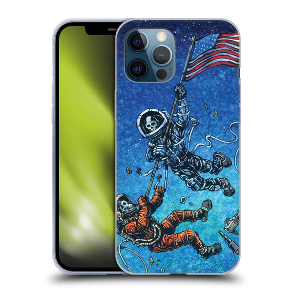 David Lozeau Skeleton Grunge Astronaut Battle Soft Gel Case for Apple iPhone 12 Pro Max