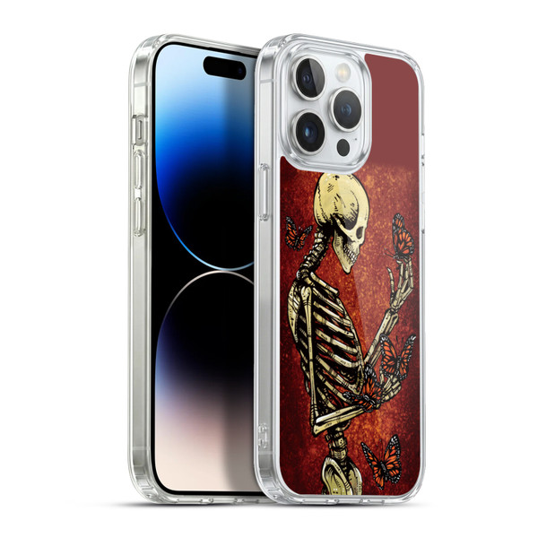 David Lozeau Skeleton Grunge Butterflies Soft Gel Case for Apple iPhone 13 Pro Max & MagSafe