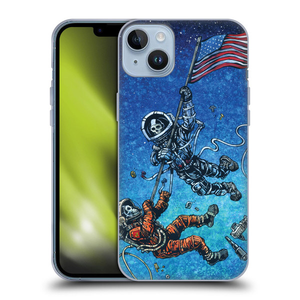 David Lozeau Skeleton Grunge Astronaut Battle Soft Gel Case for Apple iPhone 14 Plus